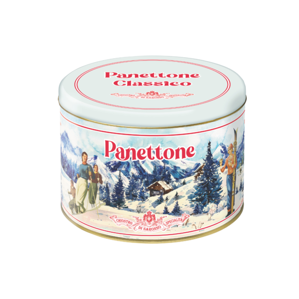 Panettone classico blik 'ice skater' 750g Chiostro