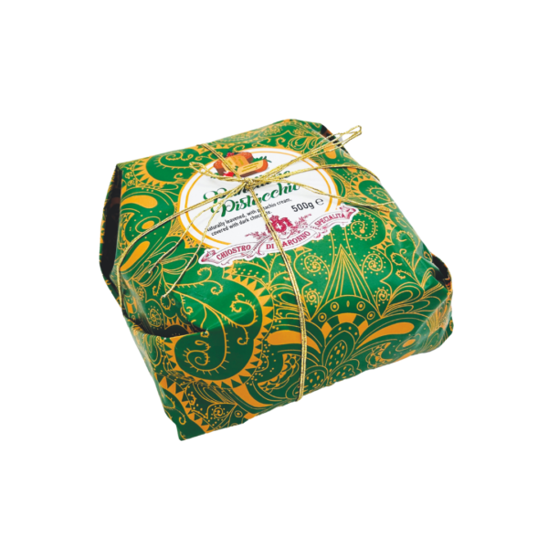 Panettone Pistacchio wrap/touw & tag 500g Chiostro